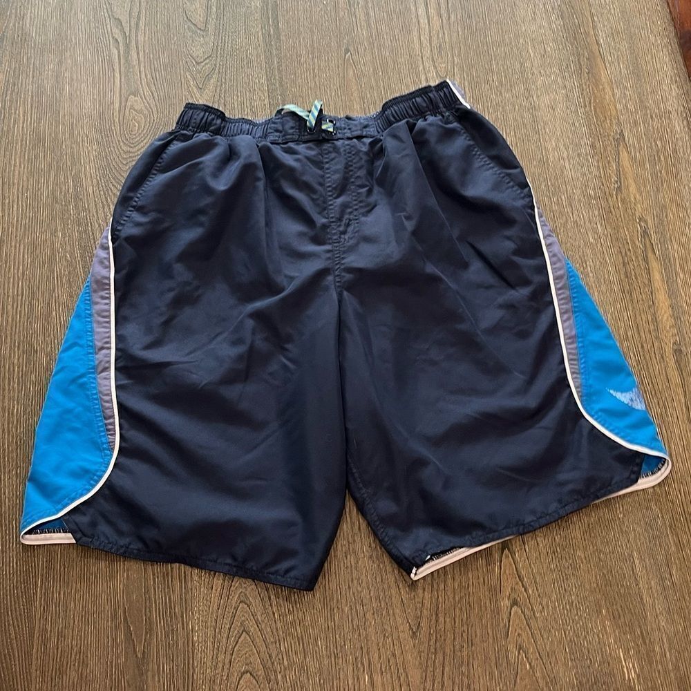 Nike Mens Basketball Shorts Blue Drawstring Waist Colorblock Size L